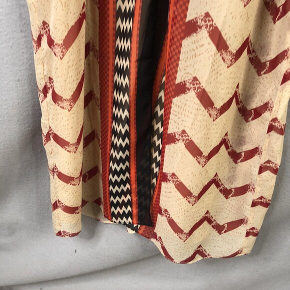 Soft Surroundings Dress Womens XS Multicolor Chevron Kaftan Maxi Boho Beaded - Picture 3 of 16